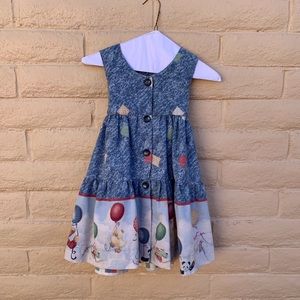 Vintage Sleeveless Girls Teddy Bear Dress Sz 5